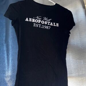 Aeropostale Black Tee with White Logo